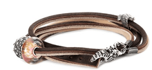 Load image into Gallery viewer, Leather Bracelet Brown &amp; Light Grey
