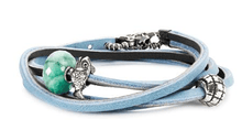 Load image into Gallery viewer, Lt Blue & Dk Grey Leather