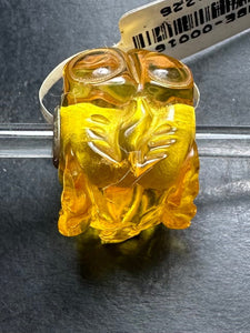 12-19 Carved Amber Elephant Rod 3