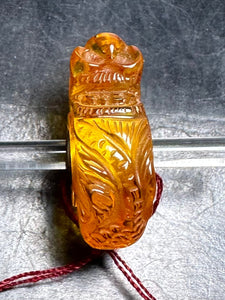 4-12 Carved Amber Dragon Rod 21