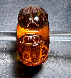 4-12 Carved Amber Ladybugs Rod 8