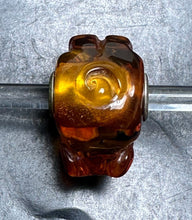 Load image into Gallery viewer, 4-21 Trollbeads Carved Amber Pig
