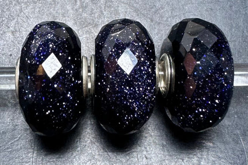 8-21 Trollbeads Faceted Blue Goldstone