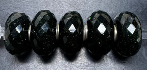 8-21 Trollbeads Faceted Green Goldstone