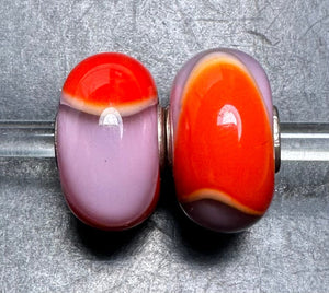 9-20 Trollbeads Red and Lavender Armadillo