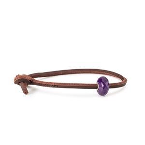 Amethyst Single Leather Bracelet Set