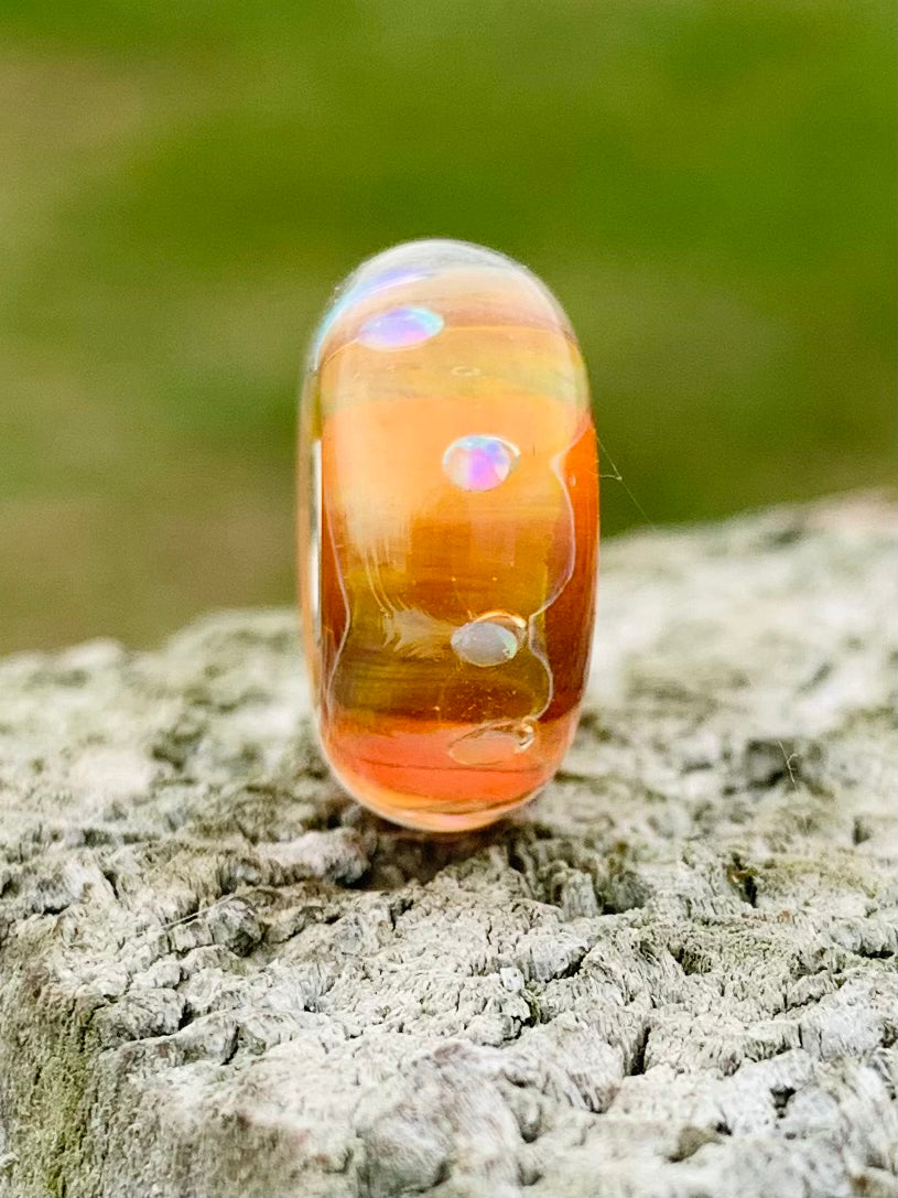Friday Auction #1: Orange Confetti Opal Bead
