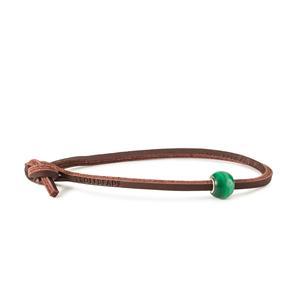 Round Malachite Single Leather Bracelet